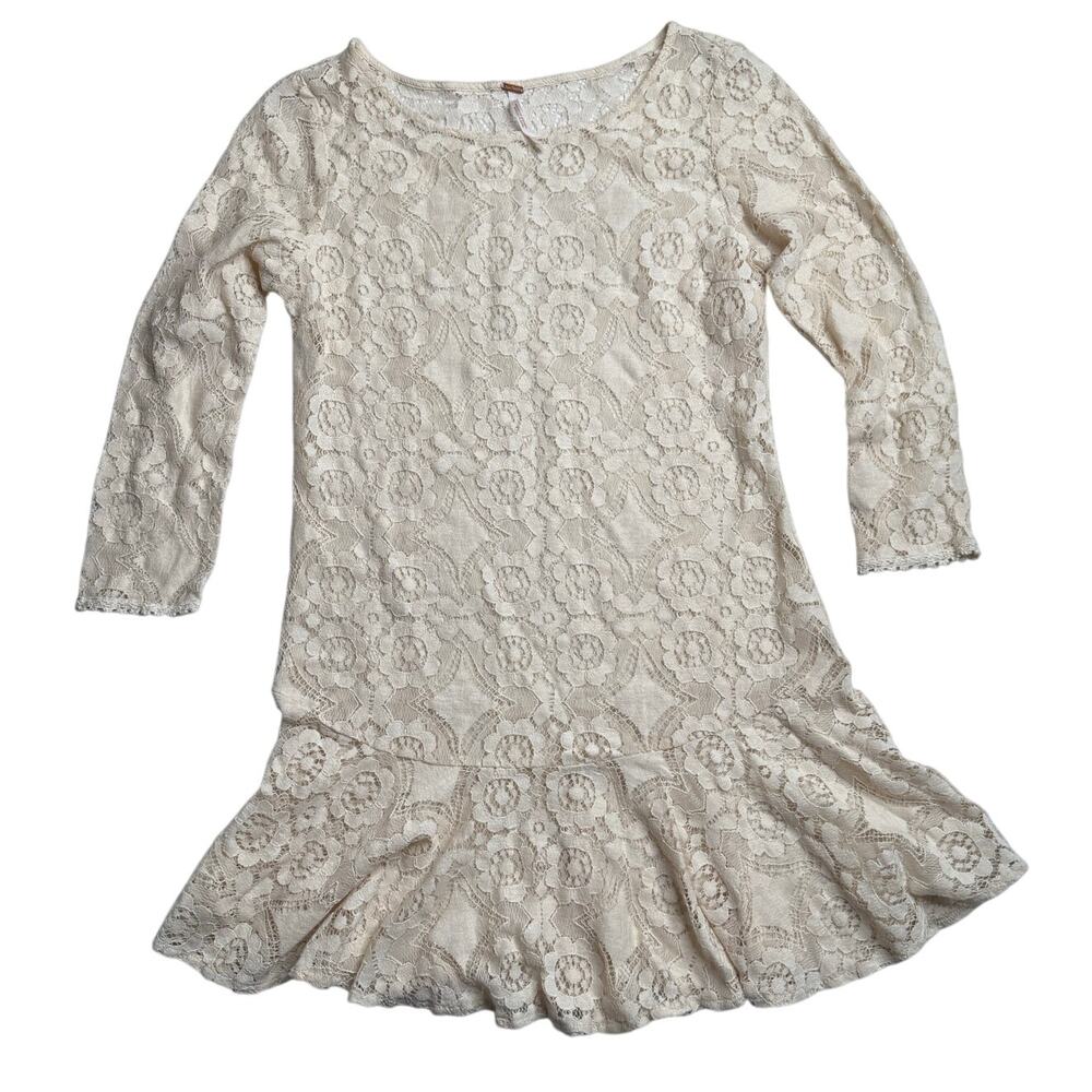 Free People Walking to the Sun Cream Lace Dress - Picture 2 of 7